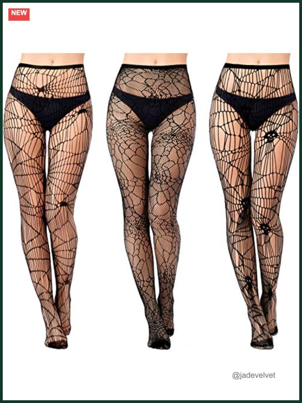 3 Pack Halloween Skull Spiderweb Fishnet Tights Plus Size Nylon Spandex
